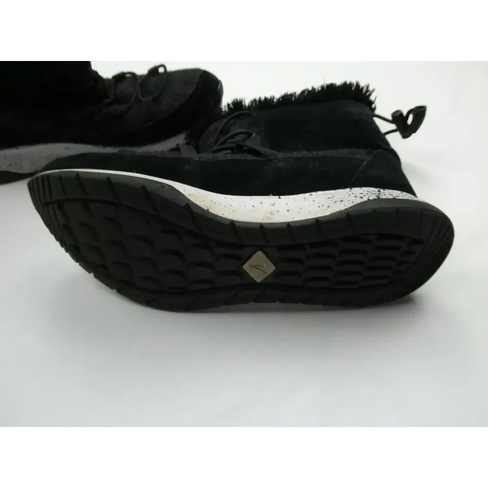 Sperry 7 Seas Submariner Black Leather & Wool Boots - Women's Size 8M